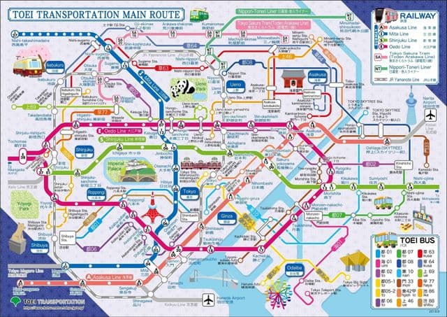Karte des Busbahnhofs Tokio