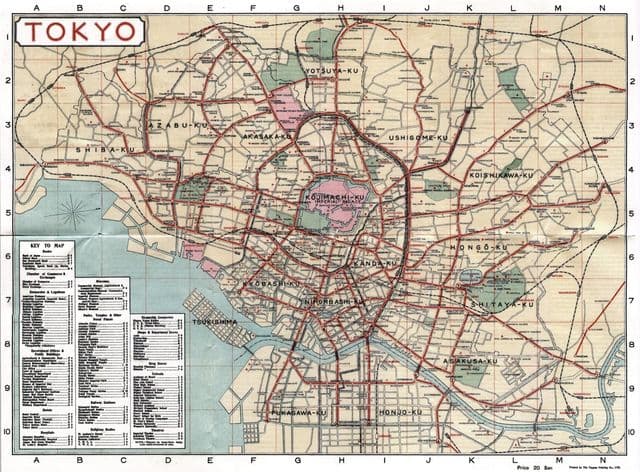 Historische Karte von Tokio