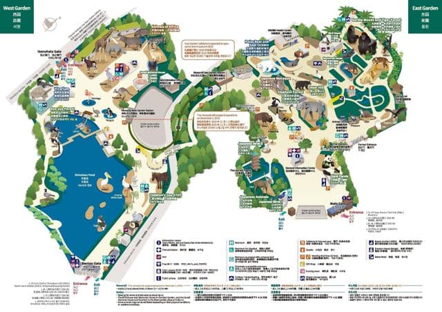Karte des Tokioter Zooparks